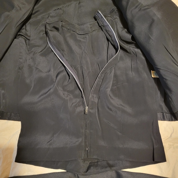 True Vintage Womens Blk Cropped 3/4 Sleeve Blazer With skirt & Cami Suit Set s:S - Picture 14 of 16